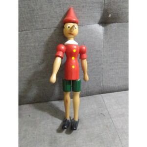 Vtg Disney Pinocchio Wooden Figurine Posable (4a)